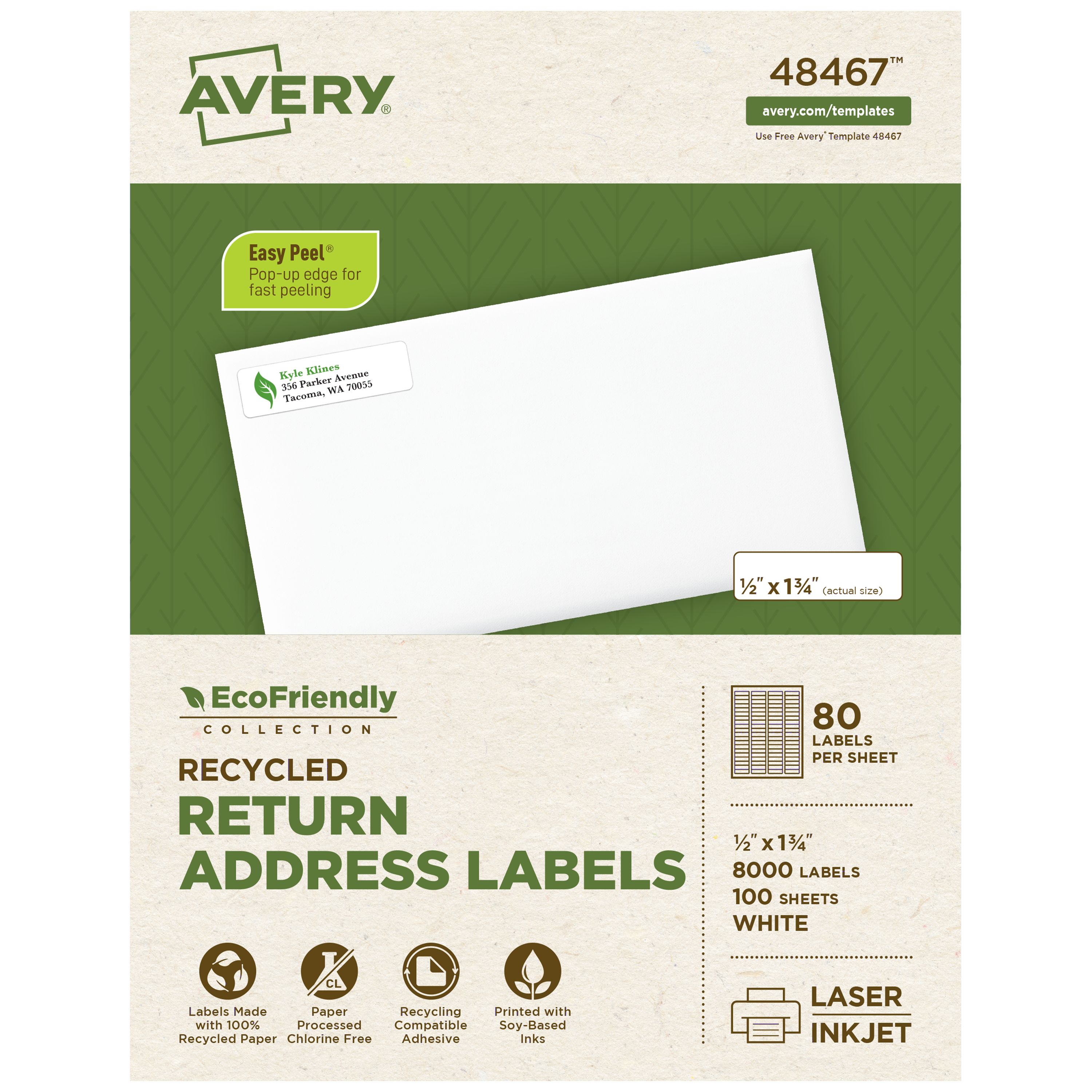 りーページ EcoFriendly Return Address Labels, 1/2